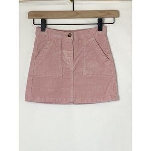 Girl's Pink Corduroy Skirt by H&M Size 4-5Y w/ Pockets Adjustable Waist